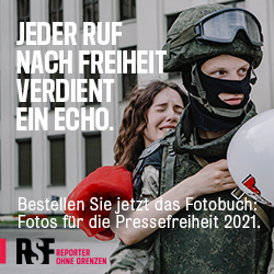 Reporter ohne Grenzen - kostenfreie Anzeige RSF-Fotobuch