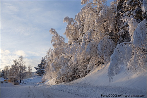 Foto Straße in Norwegen am Vormittag 2, Galerie Winter in Norwegen