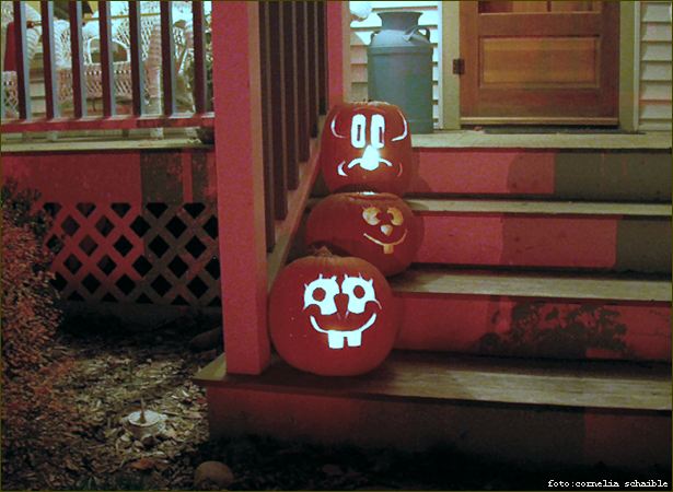 Halloween, Treppe mit Kürbissen, USA